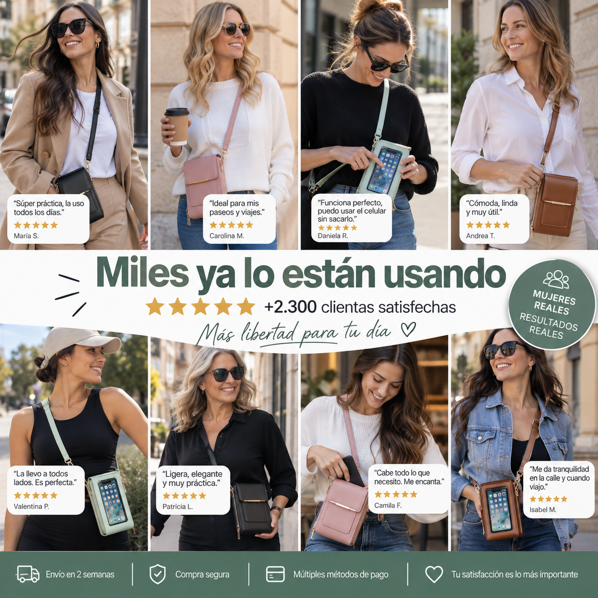 SafeTouch Bag™ | El bolso antirrobo que mantiene tu celular seguro, visible y siempre a mano.